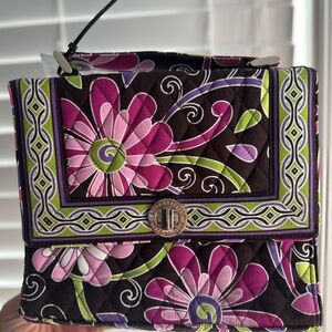 Vera Bradley Pink and Green Mini Bag with Floral Design